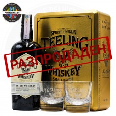 Ирландско уиски Teeling Whiskey Small Batch 700ml 46% метална кутия с 2 чаши