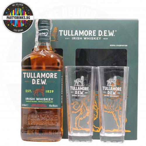 Ирландско уиски Tullamore Dew 700ml 40% с 2 високи чаши